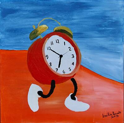  Painting - Clock running out of time by Cecilia Anastos