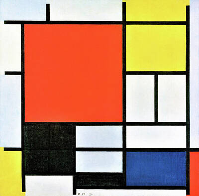 Composition With Red Blue Yellow Art