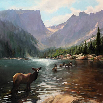  Painting - Dream Lake Locals by Anna Rose Bain