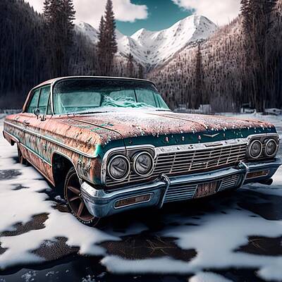 Rusted Cars Digital Art