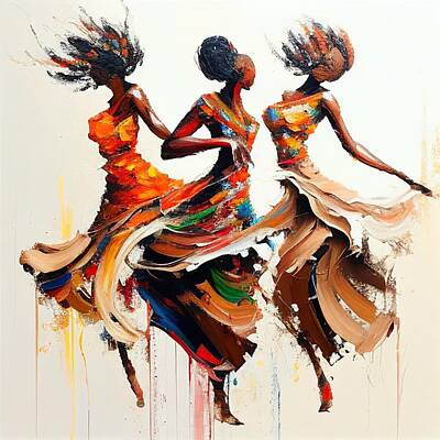 Framed African American Women Dancing Wall Art - Italy