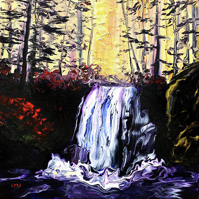  Painting - Majestic Falls Sunrise by Laura Iverson