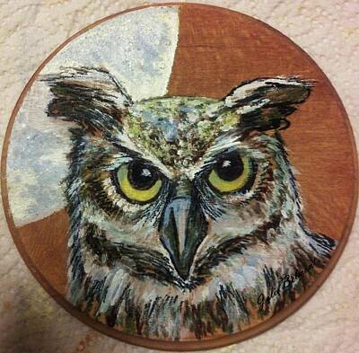  Painting - Moon Horned Owl by Julie Belmont