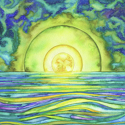 Sea Moon Full Moon Paintings