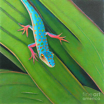 Green Day Gecko Art Prints