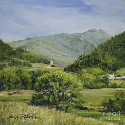  Painting - Pastures Below Mt. Mansfield. by Laurie Rohner
