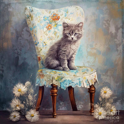 Cute Kitten Mixed Media Art Prints