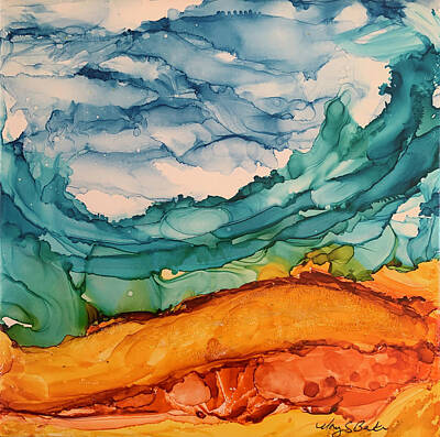  Painting - Sky Sea Sand 2 by Mary Benke
