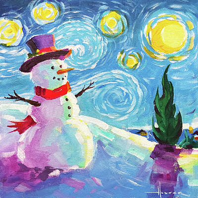  Painting - Starry Noel by Larry Hunter