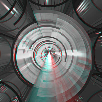  Digital Art - The Machine 3D Anaglyph by Peter J Sucy