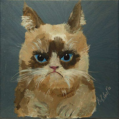  Painting - Ye Old Grumpster Cat by Andreas Hohl