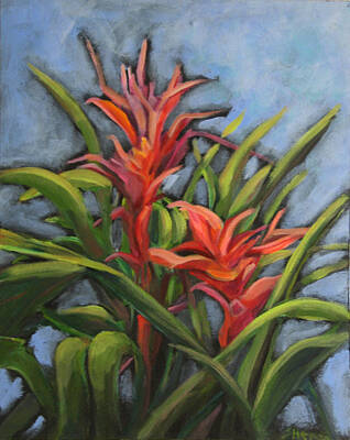  Painting - 2 Bromeliads by Sherry Harris Erb