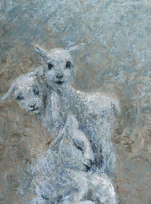  Painting - Three Textured Lambs by Nicola Jeanette Cochran