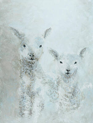  Painting - Two Soft Lambs by Nicola Jeanette Cochran