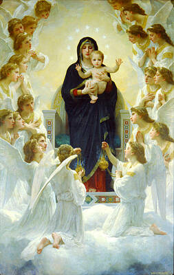 William Adolphe Bouguereau The Virgin With Angels Painting - The Virgin With Angels by William-Adolphe Bouguereau