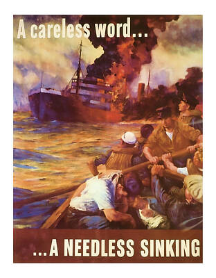 A Carless Word A Needless Sinking World War 2 Art