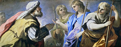 Abraham And The Three Angels Luca Giordano Painting - Abraham And The Three Angels by Luca Giordano