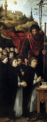 Pieter Coecke Van Aelst Painting - Eleven Worshipers With St James The Greater by Pieter Coecke van Aelst