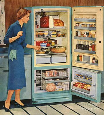General Electric 1950s Usa Fridges Drawing by The Advertising Archives