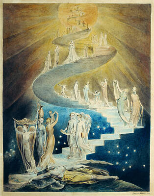 Jacobs Dream William Blake Painting - Jacobs Dream by William Blake