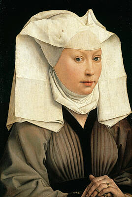 Rogier Van Der Weyden Painting - Portrait Of A Woman With A Winged Bonnet by Rogier van der Weyden