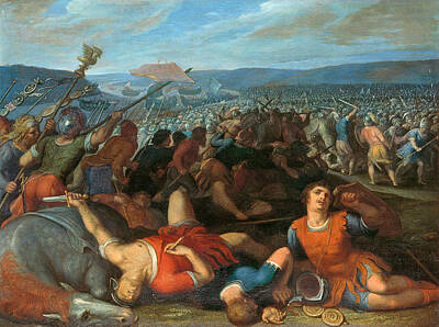 Otto Van Veen Painting - The Batavians Defeating The Romans On The Rhine by Otto van Veen