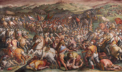 Battle Painting - The Battle Of Marciano In Val Di Chiana by Giorgio Vasari