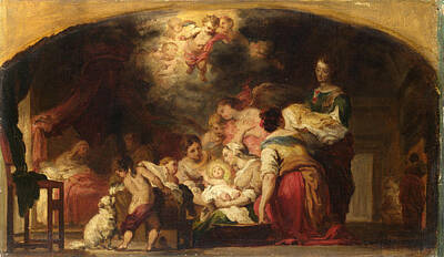 Birth Virgin Painting - The Birth Of The Virgin by After Bartolome Esteban Murillo