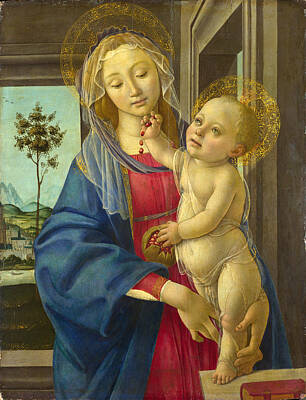 Sandro Botticelli Painting - The Virgin And Child With A Pomegranate by Workshop of Sandro Botticelli