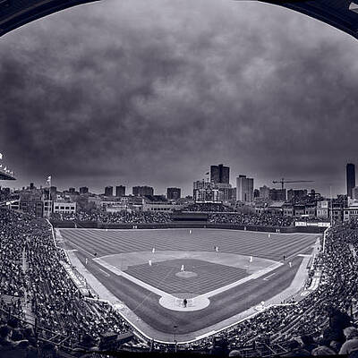 Wrigley Field with the St. Louis Arch in the background : r/baseball