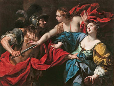 Aeneas Painting - Venus Preventing Her Son Aeneas From Killing Helen Of Troy by Luca Ferrari