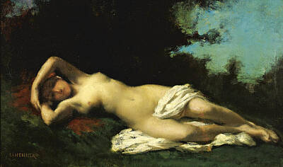 Jean-jacques Henner Painting - A Nymph In A Wooded Landscape by Jean-Jacques Henner