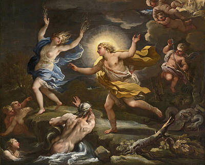 Apollo Painting - Apollo And Daphne by Luca Giordano