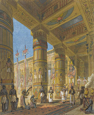  Drawing - Arrival Of The Pharaoh by Philippe Marie Chaperon