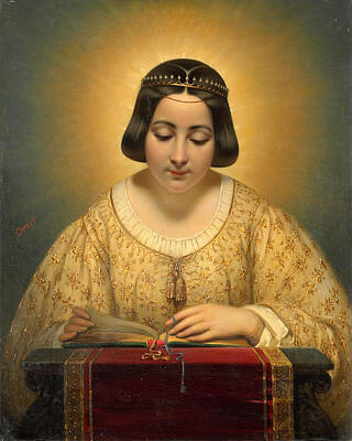 Joseph-desire Court Painting - Countess De Pages Nee De Cornellan As St Catherine by Joseph-Desire Court