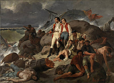Cabot Painting - Episode Of The Battle Of Trafalgar by Francisco Sans Cabot