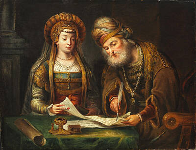 Esther Painting - Esther And Mordecai by After Aert de Gelder