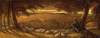 James Smetham Painting - Evening Pasture by James Smetham