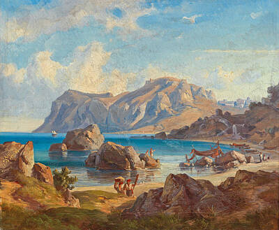 Friedrich Preller Painting - Gulf Of Nafplio by Friedrich Preller the Younger