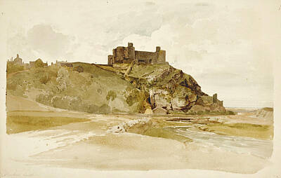  Drawing - Harlech Castle. North Wales by Joshua Cristall