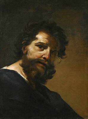 Giacinto Brandi Painting - Head Of A Male Saint by Giacinto Brandi