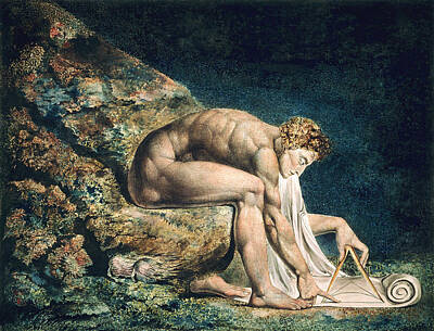 William Blake Drawing - Isaac Newton by William Blake