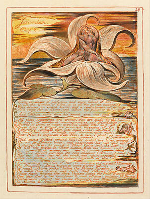 William Blake Drawing - Jerusalem. Plate 28 by William Blake