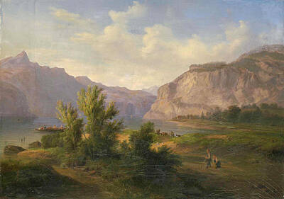  Painting - Lake Lucerne. Near Fluelen by Francois Diday