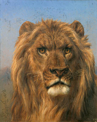  Painting - Lion Head by Rosa Bonheur