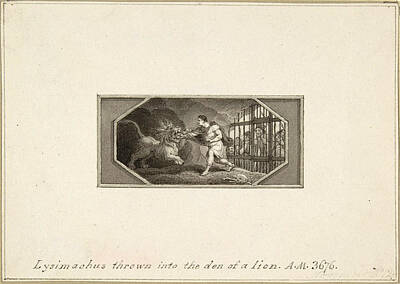  Drawing - Lysimachus Thrown Into The Den Of A Lion by Edward Francis Burney