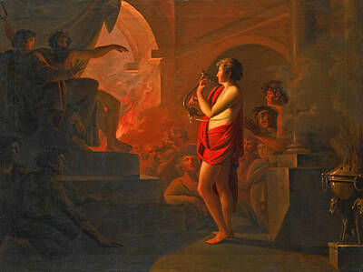 Eurydice Painting - Orpheus And Eurydice In The Underworld by Follower of Heinrich Fuger