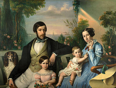 Giuseppe Tominz Painting - Pietro Stanislao Parisi With Family by Giuseppe Tominz