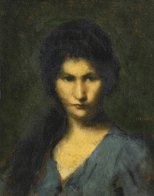  Painting - Portrait Of A Young Woman by Attributed to Jean-Jacques Henner