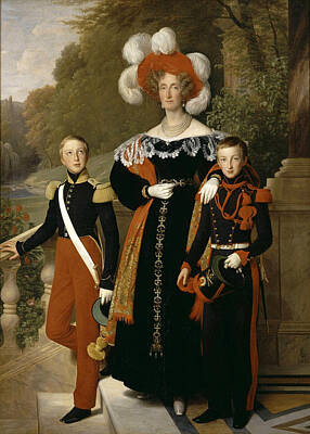Louis Hersent Painting - Queen Maria Amalia Of The French With Her Children by Louis Hersent
